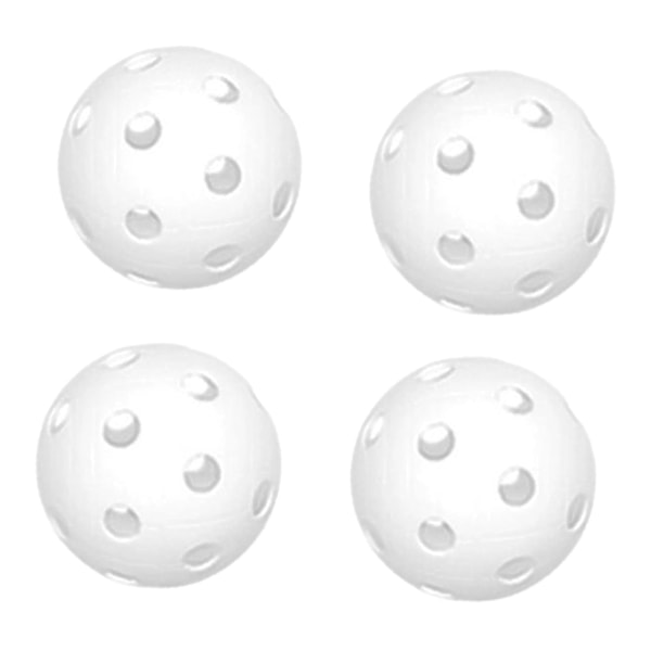 4x Floorballballer Hule Unihockeyballer for Spillere Profesjonelle Trening Hvit