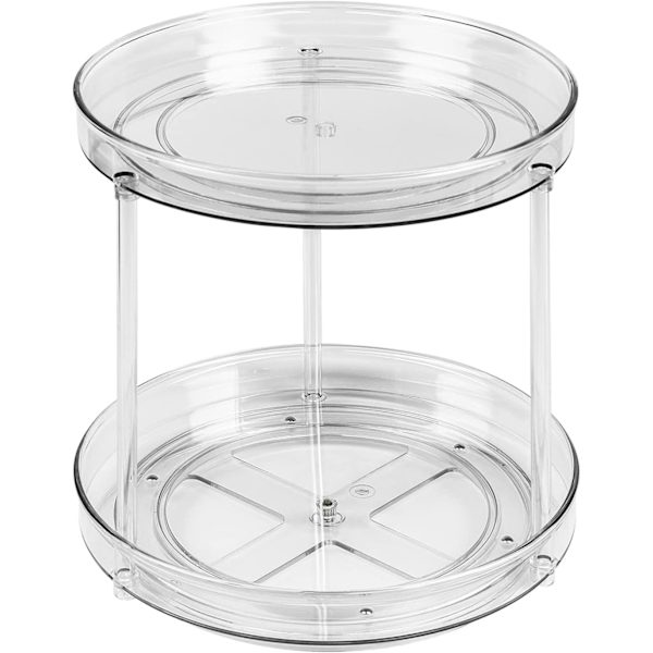 Organizer, Multifunktionelt krydderihylde roterende krydderihylde til køkkenopbevaring, roterende krydderiholder, klar, 23,5 cm (medium)