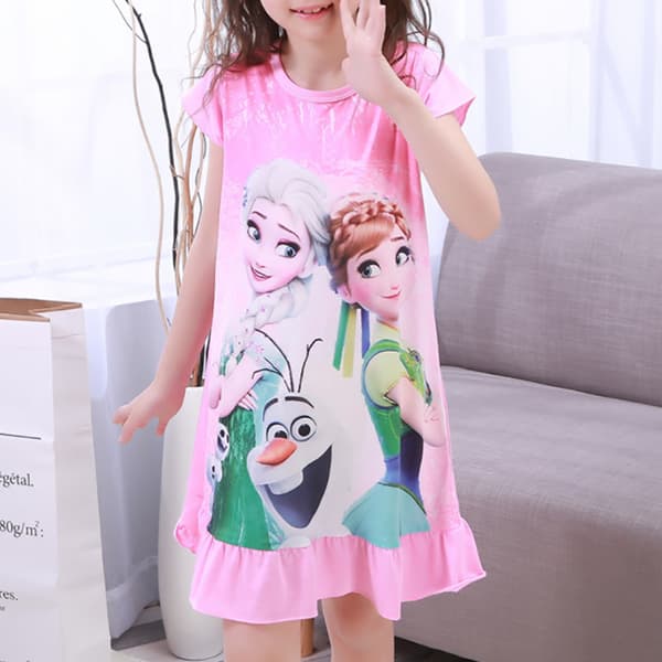 Flickors Nattlinne Prinsessa Kortärmad Pyjamas Sovkläder Hemkläder för Barn Storlekar 2-12 År #2 #2 8