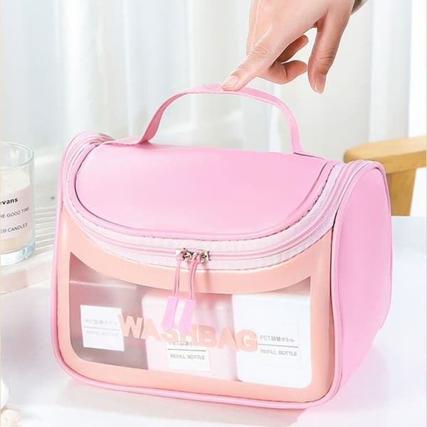 Transparent Makeup Taske Rejse Opbevaring Taske SORT sort black