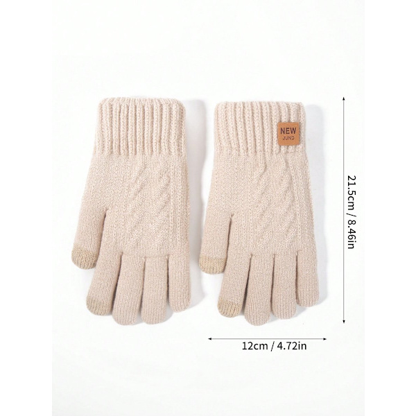 Unisex isolerede handsker, beige - tykt fleecefor, varme, til efterår/vinter pendling