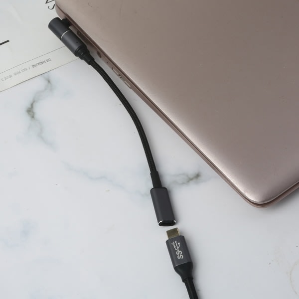Magnetisk 100W till 5,5x2,1mm hane USB Typ C Plug Converter Laptop Power Snabbladdningskabel för Laptop Laddare