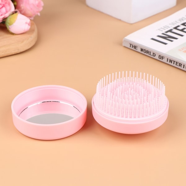IC Bärbar Rund Resemassage Vikbar Kam Flicka Hårborste Med Rosa