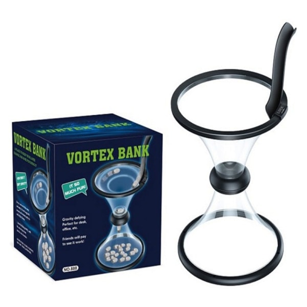 IC Rolig Tryckavlastande Vortex Mynt Spargris Klocka Pengar Utmanar