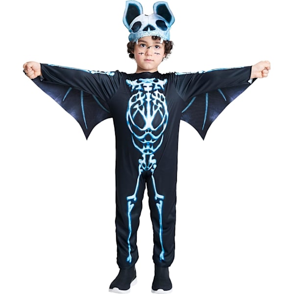 Lasten luurankoasu, Halloween pimeässä hohtava hieno mekkoasu karnevaaliin 3-10 vuotta fladdermus 4-6 Jahre