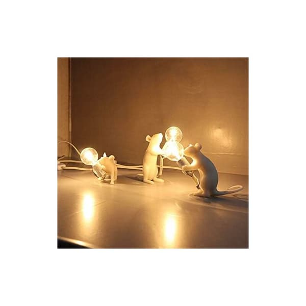 Bordlampe Museformet Resin Skrivebordslampe Sengelampe Lys Hjem Soveværelse Indretning E12 Base