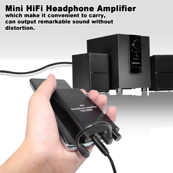 Hörlursförstärkare 3,5 mm ljudingång Stöd Impedans 16-300Ω Headset för MP3 MP4 Mobiltelefoner Bärbara datorer Ljud