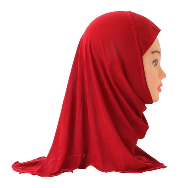 Muslimsk Hijab Islamsk Skjerf Sjal for Barn RØD rød red