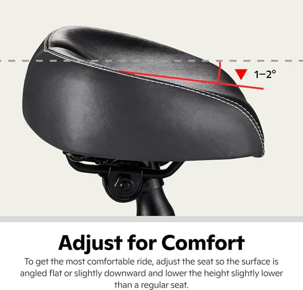 Cykeladel, Bred Næseløs PU-læder, Stødabsorberende, Universal Unisex Til Mountainbikes, Pendling, Sort, 26 X 17 X 9 Cm