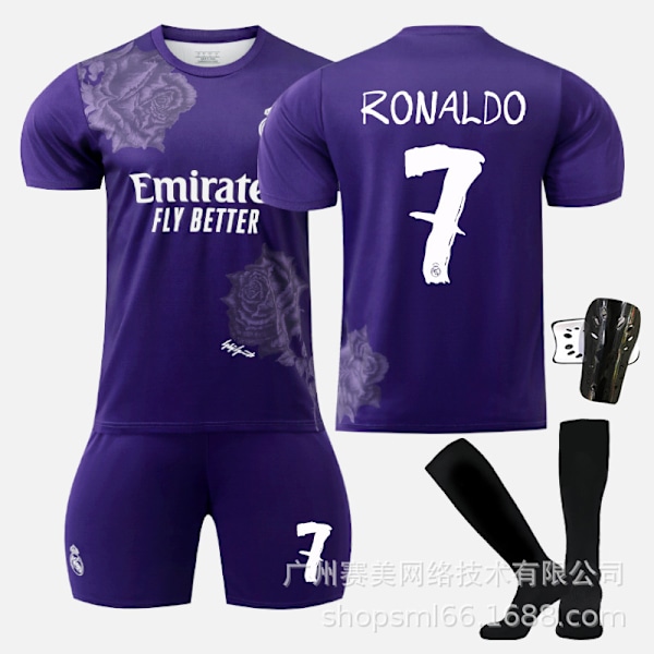 Real Madrid Y3 violetti yhteistyömallisto 5 Bellingham 7C Row Vinicius No. 10 jalkapalloasu Purple 10 Mod Socks 26#