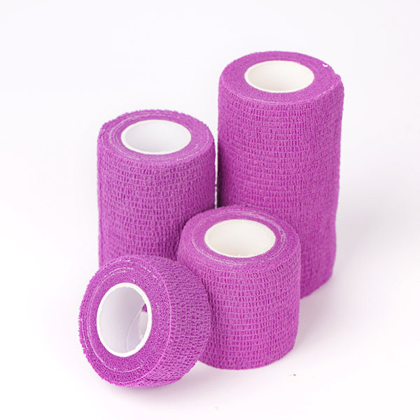 2 stk. farvet elastisk sports selvklæbende bandage hånd- og håndledsbandage til at binde ko-ben og bordben beskyttende bandage Purple 7.5cm*4.5m