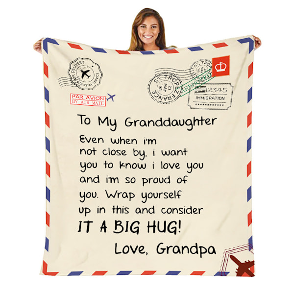 Amazon kuvertfilt nu tillverkad i tysk familjebrev korallfleece flanell meddelandebrev omslagsfilt tryck To granddaughter 70*100CM