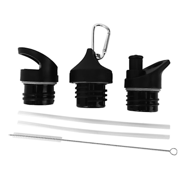 3-pack lock för Hydro Flask standard munvattenflaska, inklusive sugrör, bitventil och två lock