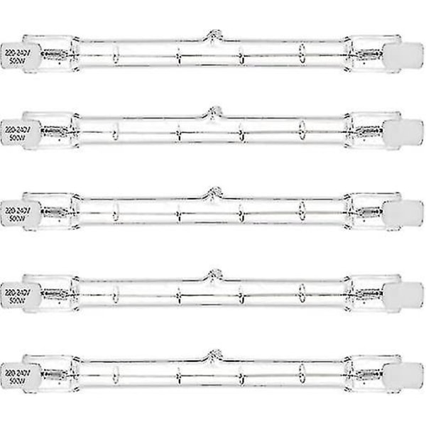 5 stk. 500w R7s lineær halogen projektør J118 500w dobbeltsidet sikkerhedslyspære 118mm længde-yuyu