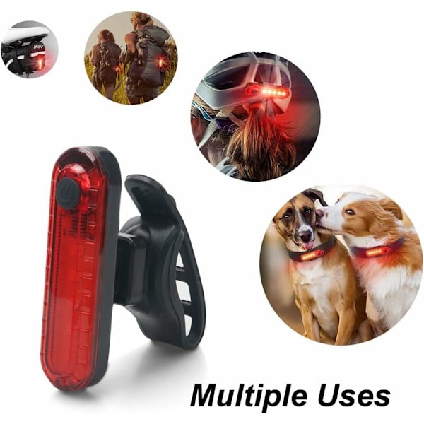 Sykkelbaklykter - 2 Pakke Sykkel Baklys, USB Oppladbar COB LED Vanntett Sykkel Baklys, 4 Lysmoduser for Sikkerhet og Synlighet