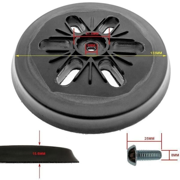 150 mm Slipplatta - För Bosch Gex 150 Ac, Pex 15 Ae, Gex 150 Turbo Excenterslip - 150 mm med skruvar Poweka, DEBUNS