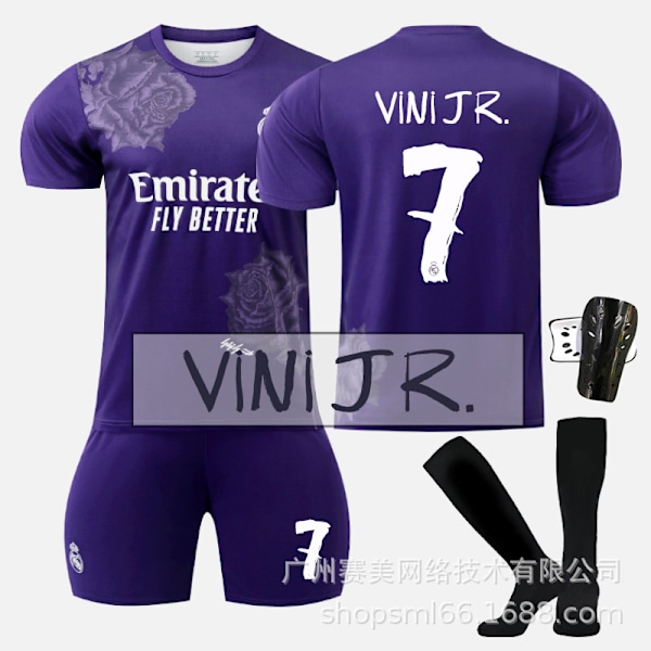 Real Madrid Y3 violetti yhteistyömallisto 5 Bellingham 7C Row Vinicius No. 10 jalkapalloasu Purple 7 Winnie Socks 28#