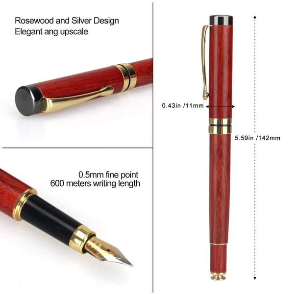 Træ Blæk Pen Sort Klassisk Pen