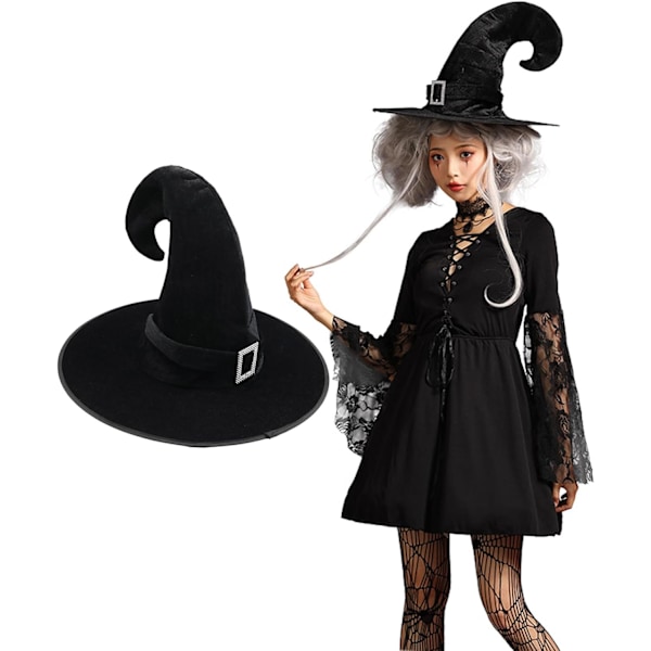 Heksehat Kvinder Sort Halloween Heksehat Sjov Heksehat Heksehat Halloween Karneval Maskerade Klæd Ud