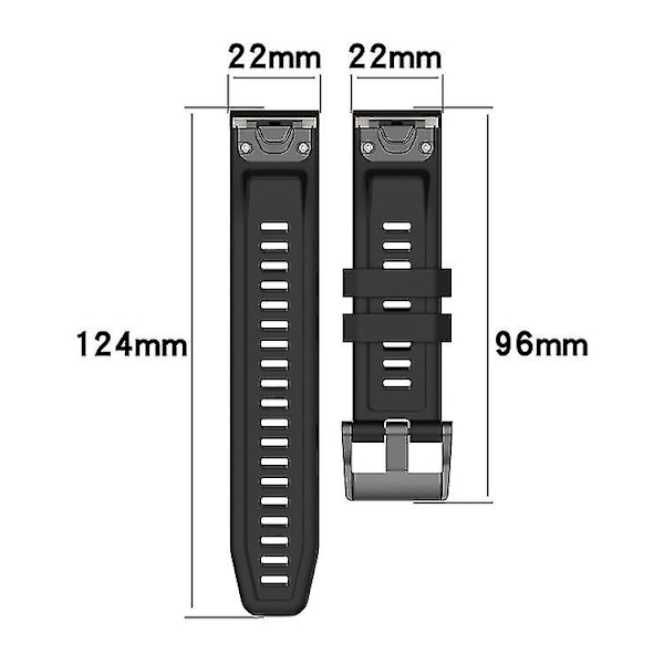 För Garmin Fenix 7 22mm Silikon Solid Color Watch Band OMQT