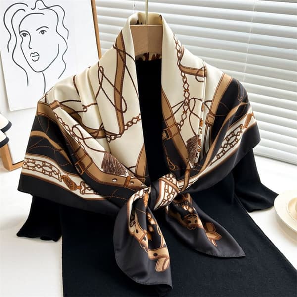 90x90cm Siden Scarves Strand Sjal 2 2 2 2
