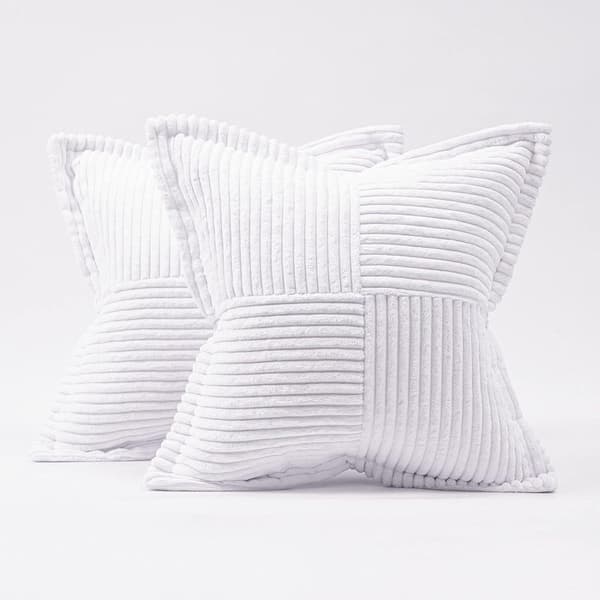 Sofaputetrekk, Ren Hvit, 45x45cm, 2 Putetrekk (Pute Ikke Inkludert)