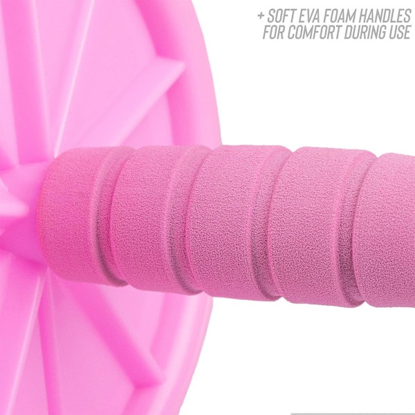 Phoenix Fitness Ab Roller - Vatsarulla vatsalihasten harjoitteluun ja keskivartalon harjoitteluun kotona ja kuntosalilla vaahtokahvoilla - Pinkki