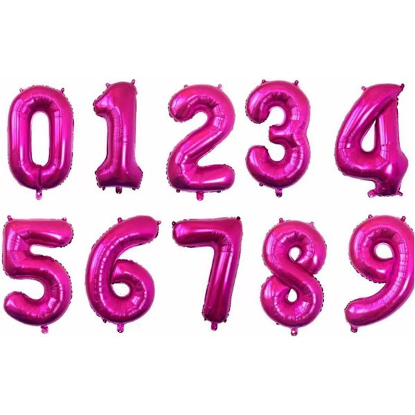Numeropallo - Folioilmapallo - 80cm - Fuchsia - Numero 6