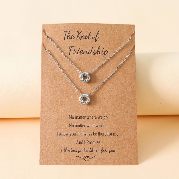 2/3 st Best Friend Knot Halsband för Infinity Friendship Halsband Smycken Födelsedag jul brudtärna presenter för kvinnor Gold - 3