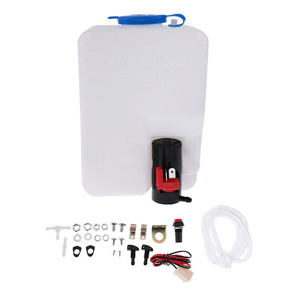 Vindrutetorkarvätskebehållare Pumpflaska Kit Med Jets Kablage Vattenpump Slang