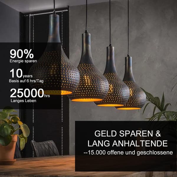 Vintage E27 LED-pære, 4W G80 2700K Varm Hvid - 4-pak
