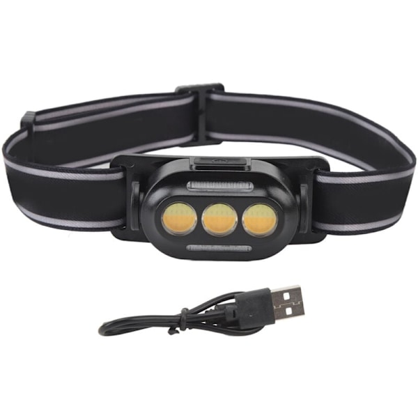 Kirkas COB LED -otsalamppu, monitoiminen kannettava ladattava otsalamppu merkkivaloilla retkeilyyn, kalastukseen, DUBUNS