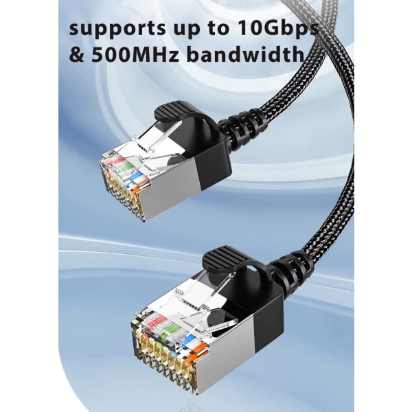 Ultratunn Cat6A Ethernet kort kabel 1,5 fot, lätt att
