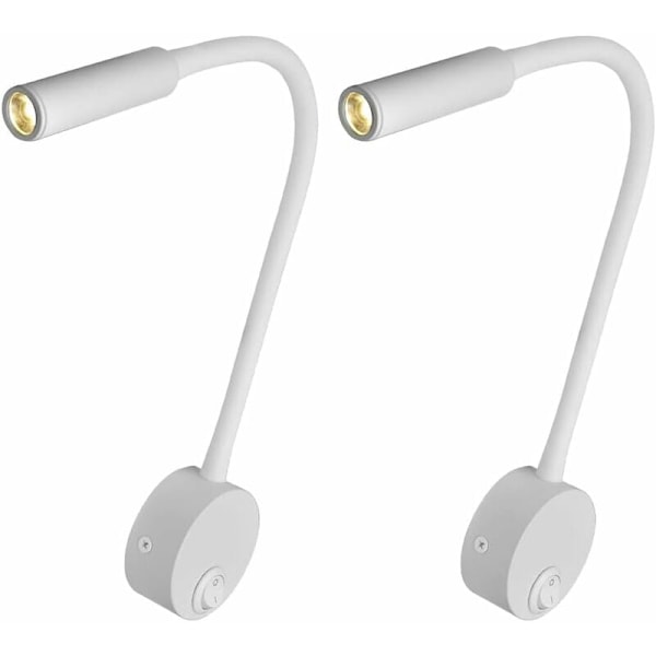 Pakke Hvid Vægspotlight, Cob Sengelampe, Cob Sengelampe, Minimalistisk Sengelampe, Overflademonteret Vægmontering, 3W, Natlampe med Knapkontakt