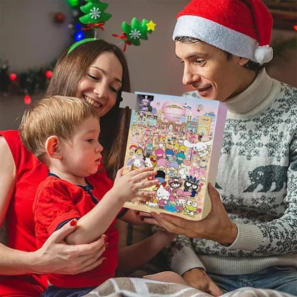 Børne Julekalender, 24 Dage til Jul Nedtælling, Sanrio Jule Blind Box, Søde Dekorative Legetøj Boligindretning Julegave