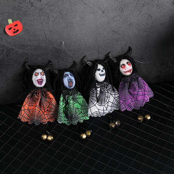 Halloween-riipuskoriste haamu kasvot haamulelu baari violetti vihreä riipus temppu riipus (Ready stock) Orange ghost face