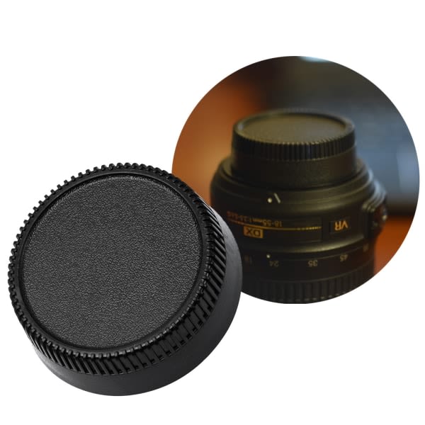Svart cap och bakre cover för Nikon Nikkor SLR DSLR - objektiv för