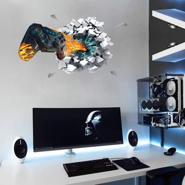 3D Spel Väggdekaler Spel Väggdekaler Gamer Kontroll