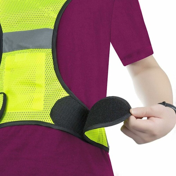 Reflexväst och Armband, Justerbar Hög Synlighet Reflexväst för Löpning, Cykling och Jogging