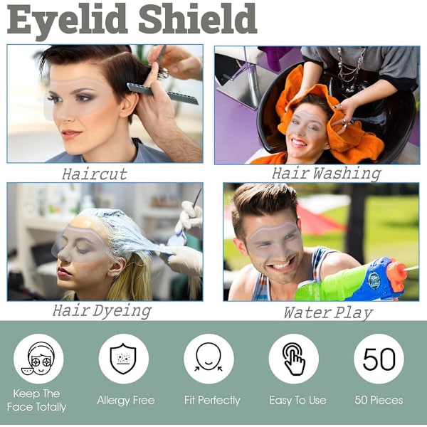 Duschansiktsskydd, 50 stycken, transparenta, ögonskydd efter kataraktoperation, för microblading