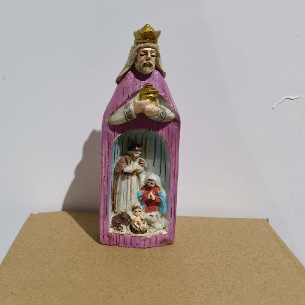 Europeisk stil religiös ubba grupp harts hantverk Religiös kyrka Jungfru Maria porträtt serie figur staty, lila Betterlife