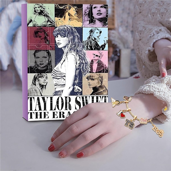 Musikkelsker Taylor Swift Julekalender Armbånd 24 Dager Jule Swift Nedtelling Kalender DIY Smykkeproduksjonssett Gave Til Barn Tenåringer A