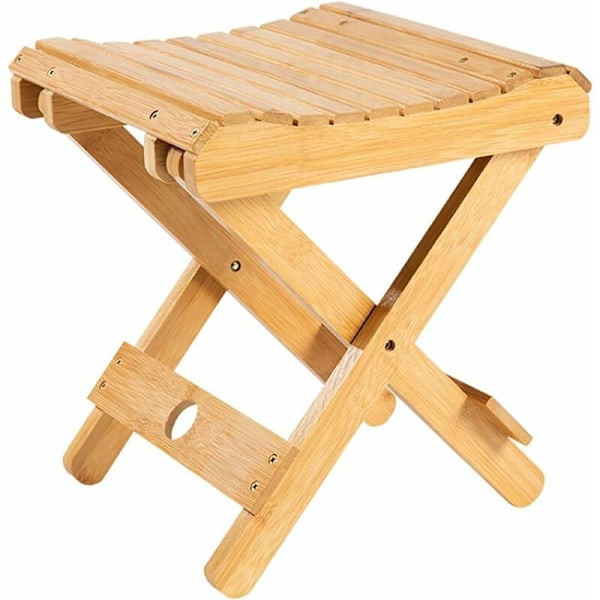 Massivt Træ Foldeskammel - Bærbar Skammel til Hjemmet, Gaming, Fiskeri, Fungerer i Soveværelser, Have, Træ, 29x28x26 cm