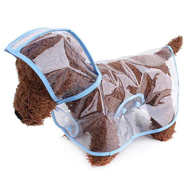 IC Pet Hundvalp Transparent Regnkläder Regnrock PVC Hundar Regnrock P Blå XS