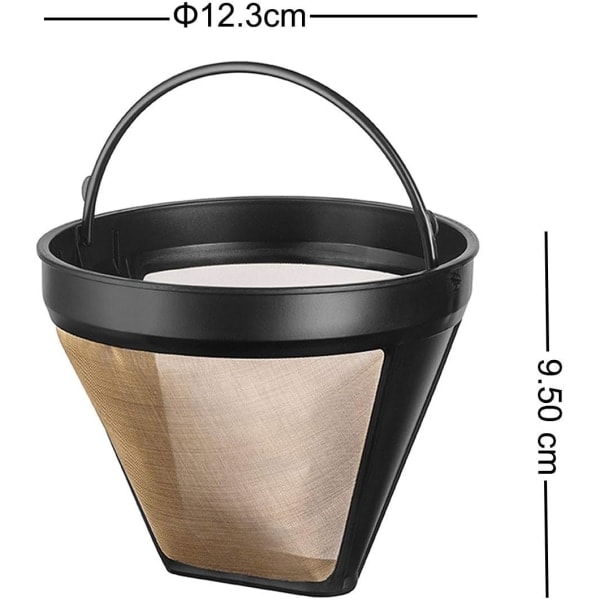 IC Permanent kaffefilter i guldfarvet kaffemaskine