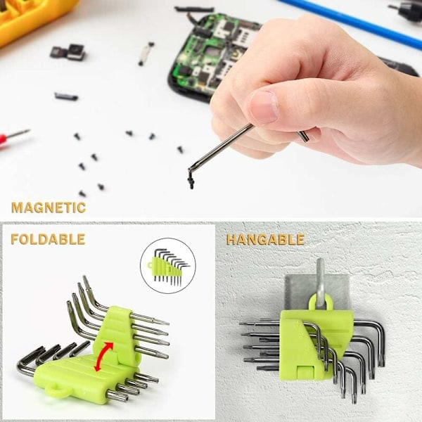 Offset Torx -avaimet, 8-osainen Torx-kuusiokoloavainsarja, Tähtiruuvimeisseli T5 T6 T7 T8 T9 T10 T15 T20, Avainsarjat Käsityökalut Torx-kuusiokoloavaimet