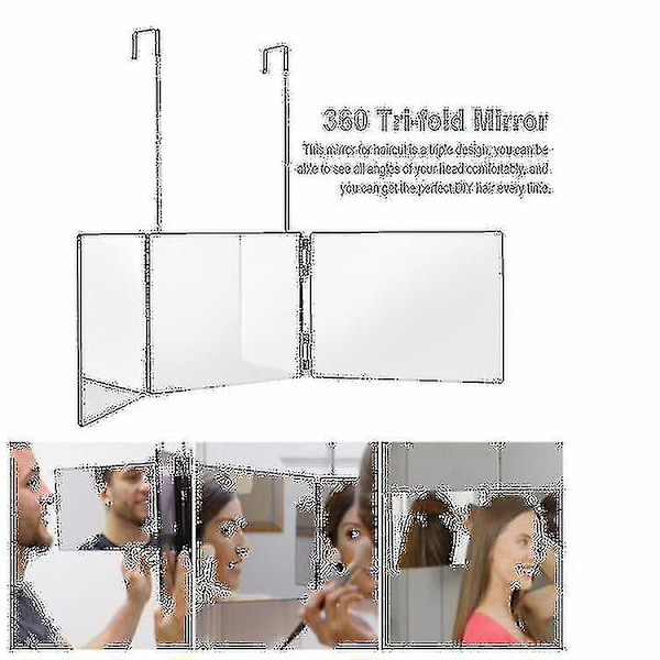 Retractable Hanging Three-sided Folding Vanity Mirror
