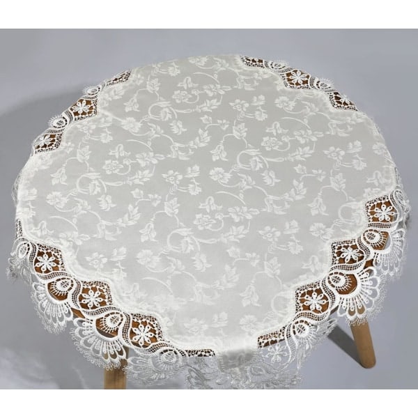 IC Lyxig fyrkantig liten duk Elegant blommig broderad spetsduk för festkök, middag och picknick (Typ C, 22\" x 22\")
