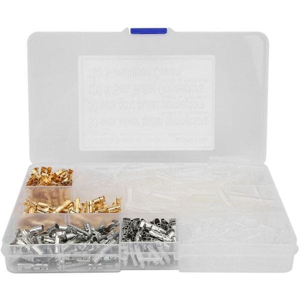 400 st 4,0 mm Hane Hona Bullet Kontakter Kallpressade Bil Elektriska Kontakter Isolerande Skydd Kit, DUBUNS