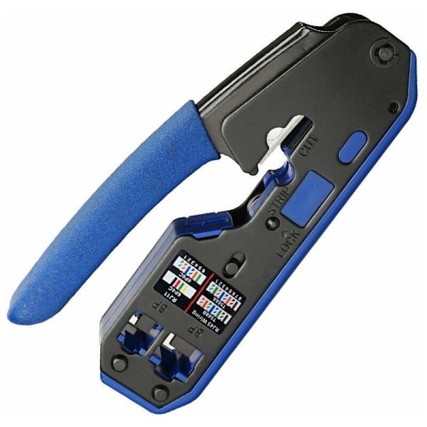 Ammattimainen RJ45-puristustyökalu RJ45 Cat 7 -puristustyökalu Cat6 RJ45 -pistokkeella ja RJ45-liittimellä, DEBUNS
